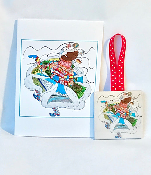 Best Friend: Ornament (Ceramic tile) and Card Combination