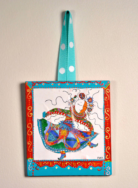 Mother of Patience & Ingenuity Ornament (hand painted wood) and Card Combination