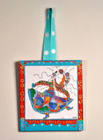 Mother of Patience & Ingenuity Ornament (hand painted wood) and Card Combination