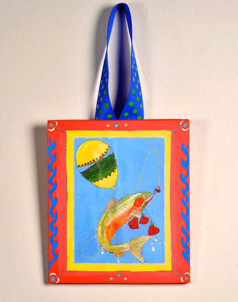 Fishy Holiday! Ornament (hand painted) and Card Combination
