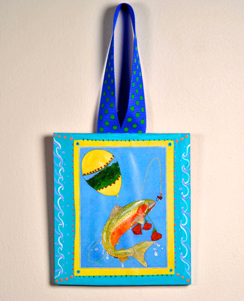 Fishy Holiday! Ornament (hand painted) and Card Combination
