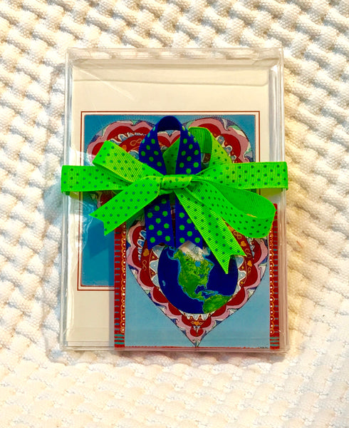 Mother of Patience & Ingenuity Ornament (hand painted wood) and Card Combination