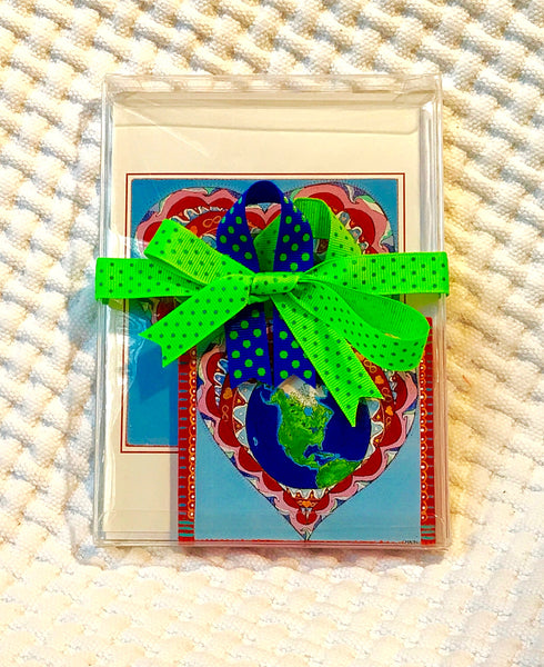 Cowboy Boot Ornament (hand painted/wood) and Card Combination (Spanish Boot)