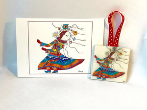 Carrier of Life's Burdens Ceramic Ornament and Card Combination