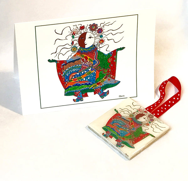 Lover/Protector of Nature Ornament (ceramic) and Card Combination