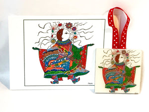 Lover/Protector of Nature Ornament (ceramic) and Card Combination