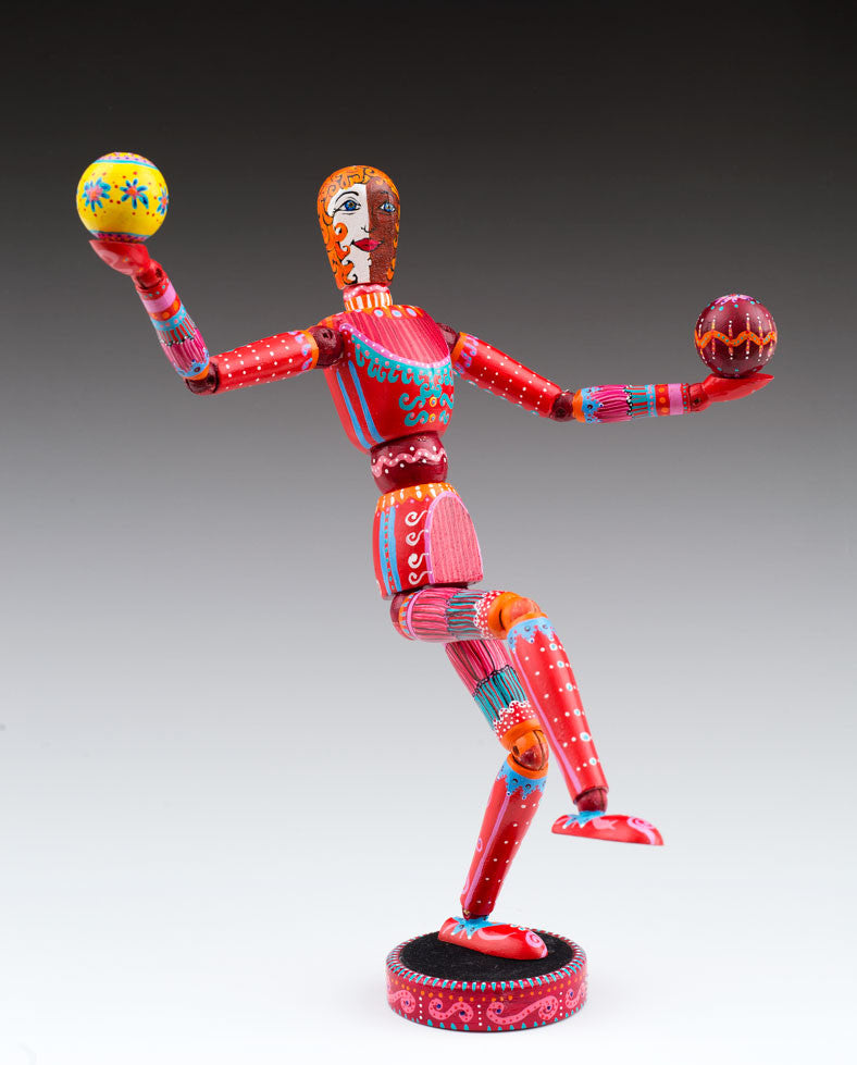 SOLD - Juggler Wooden Doll